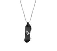 GBTROEY Collana Con Ciondolo Skateboard Collana Con Testo Personalizzato per Uomini E Donne, Charm Personalizzato 3D in Acciaio Inox Punk Hip-Hop Gioielli Streetwear Alla Moda