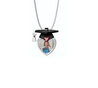 GBTROEY Collana con foto personalizzata e ciondolo con pietra di parto con incisione del nome e del testo Regalo di laurea per le donne