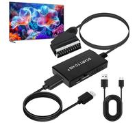 GBULTR Convertitore da scart a HDMI con cavo HDMI, adattatore da scart a HDMI, convertitore audio HD 1080P con cavo HDMI, per HDTV STB VHS X-Box PS3 Sky DVD Blu-ray per la visualizzazione su HDTV
