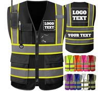 GBVllexuii Gilet di sicurezza personalizzato, riflettente ad alta visibilità, gilet di sicurezza personalizzato con logo stampato, gilet da lavoro bicolore, per uomo e donna