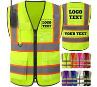 GBVllexuii Gilet di sicurezza personalizzato, riflettente ad alta visibilità, gilet di sicurezza personalizzato con logo stampato, gilet da lavoro bicolore, per uomo e donna