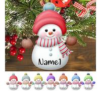GBVllexuii Ornamenti di Natale Personalizzati 2023 - Famiglia 7pcs Pupazzi di Neve con Nomi - Decorazioni da Appendere all'Albero di Natale - Regali Rossi