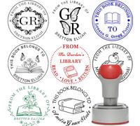 GBVllexuii Personalizzato Libro Embosser Timbro Personalizzato Biblioteca Personalizzato Libro Embosser Sigillo Timbro Testo Logo Biglietti da Visita Notebook di Carta 4 Colori Disponibili