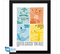 GBYDCO649 - POKEMON - FRAMED POSTER (30X40) - PIKACHU & KANTO STARTERS