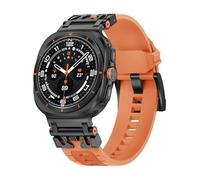 GBZHMCASE Cinturino di ricambio compatibile con il cinturino sportivo in silicone da uomo Galaxy Watch Ultra 2(Orange/Black)