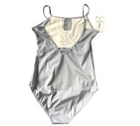 GBZIJIE Body Danza Classica Donna Elasticità Collant, Reggicalze, Ginnastica, Body da Danza Classica, Ballerine, Tute Allenamento for a Cavallo Alto, in Un Unico Pezzo(Cement Ash,XL)