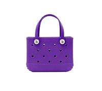 GBZIJIE Borsa Mare Donna Antisabbia Borsa piccola, mini borsa da spiaggia in gomma, tote impermeabile anti-sabbia, cestino portaoggetti estivo, for donna(Purple)