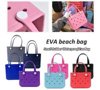 GBZIJIE Borsa Mare Donna Antisabbia Borsa piccola, mini borsa da spiaggia in gomma, tote impermeabile anti-sabbia, cestino portaoggetti estivo, for donna(Blue)