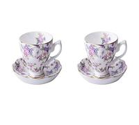 GBZIJIE Tazzine Caffe,Tazzina 180ML, Fine Bone China Tazza di caffè e piattino e Cucchiaio, Divertente Fashion Design, caffè Espresso Cup(C And C)