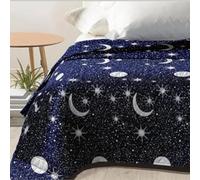GC ARREDOCASA Copriletto Trapuntino Piazza e Mezza Primaverile Estivo Made in Italy, Trapunta Leggera Piazza e Mezzo Primavera Estate 210x250 cm Fantasia Moon Luna