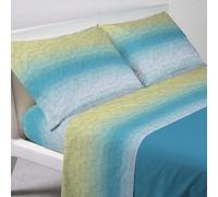 GC ARREDOCASA Set Lenzuola Matrimoniale - Degrade Azzurro - 100% Cotone Quadrifoglio - Un Completo Lenzuola Matrimoniali Made in Italy (Matrimoniale)