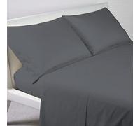 GC ARREDOCASA Set Lenzuola Una Piazza e Mezza - Grigio Scuro - 100% Cotone Quadrifoglio - Un Completo Lenzuola Letto una piazza e mezza Made in Italy (1 Piazza e Mezza)