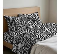 GC ARREDOCASA Set Lenzuola Una Piazza e Mezza - Modello Zebrato - 100% Cotone Quadrifoglio - Un Completo Lenzuola Letto una piazza e mezza Made in Italy (1 Piazza e Mezza)