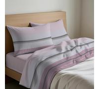 GC ARREDOCASA Set Lenzuola Una Piazza e Mezza - Scia Rosa - 100% Cotone Quadrifoglio - Un Completo Lenzuola Letto una piazza e mezza Made in Italy (1 Piazza e Mezza)