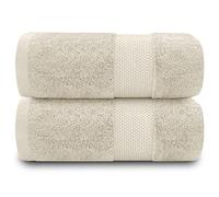 GC GAVENO CAVAILIA Asciugamani da bagno da 700 g/m², confezione da 2 asciugamani in cotone egiziano, ad asciugatura rapida, asciugamani morbidi al tatto, crema 90 x 140 cm