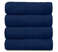 GC GAVENO CAVAILIA Asciugamani morbidi per il bagno - Set di asciugamani in cotone egiziano - Asciugamano da palestra altamente assorbente - 4 Pk salviette asciugamani blu navy