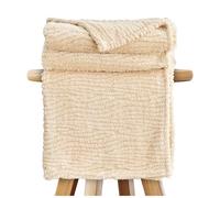 GC GAVENO CAVAILIA Coperta in pile soffice per letto, divano, divano, divano, divano, coperta e copriletto, confortevole, termica, calda e accogliente, elegante copriletto jacquard (130 x 180 cm),