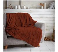 GC GAVENO CAVAILIA Coperta in pile super morbida Hugg and Snugg Teddy per divano letto, facile da pulire, soffice e calda, color ruggine, 150 x 200 cm, 662839
