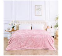 GC GAVENO CAVAILIA Coperta ponderata pesante da 4 kg, per letto king size, in pile a 2 strati, calda e spessa, per alleviare lo stress e l'ansia e il sonno profondo, per letto (200 x 240 cm), rosa