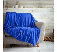 GC GAVENO CAVAILIA Coperte in pile di lusso, calde e accoglienti per divani, coperta soffice per letto, blu elettrico, 150 x 200 cm