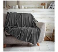 GC GAVENO CAVAILIA Coperte in pile di lusso, calde e accoglienti per divani, coperta soffice per letto, carbone, 150 x 200 cm