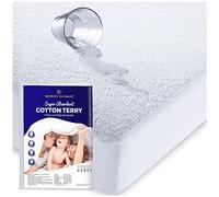 GC GAVENO CAVAILIA Coprimaterasso matrimoniale in spugna, impermeabile, anallergico e resistente, in policotone, per letto matrimoniale, 190 x 137 x 25 cm, bianco
