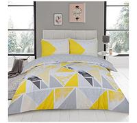 GC GAVENO CAVAILIA Duvet Easy Care Mila-Set di Copripiumino Geometrico con Stampa di Lusso, Morbido e Confortevole, Reversibile, in Marmo, 50% Poliestere e 50 Cotone, ocra/Grigio, King