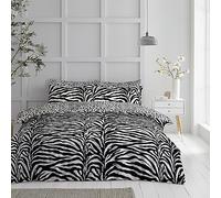 GC GAVENO CAVAILIA Easy Care - Set di biancheria da letto reversibile, con copripiumino per letto matrimoniale, con federa per cuscino, colore: bianco/nero (200 x 200cm)