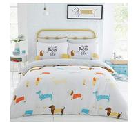 GC GAVENO CAVAILIA Gaveno Cavailia Amanti Canine Set Copripiumino con Federa, Reversibile, Policotone, Salsiccia Cane Senape, Biancheria da Letto Matrimoniale, Policotone