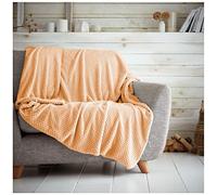 GC GAVENO CAVAILIA Lancio Coperta per Divano Letto a Forma di Popcorn Miele, Facile da Pulire, Super Morbida e Calda, Flanella, Pesca, 200X240