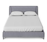 GC GAVENO CAVAILIA Lenzuolo con angoli in percalle, ultra morbido, in tinta unita, 25 cm, elasticizzato, in policotone, per letto matrimoniale, colore: argento