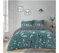 GC GAVENO CAVAILIA Set con copripiumino per letto matrimoniale, motivo farfalle, in policotone, per letto matrimoniale con federe, colore foglia di tè (200 x 200 m)