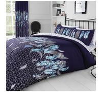 GC GAVENO CAVAILIA Set copripiumino con motivo geometrico, super morbido, per letto singolo, con piume, calde, blu navy