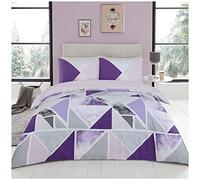 GC GAVENO CAVAILIA Set copripiumino in policotone, facile da pulire, traspirante, per letto king size, colore: viola/grigio