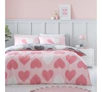 GC GAVENO CAVAILIA Set copripiumino matrimoniale con federe, in policotone traspirante, set di biancheria da letto matrimoniale reversibile (200 x 200 cm), lavabile, colore: rosa/antracite