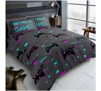 GC GAVENO CAVAILIA Set copripiumino singolo (135 x 200 cm), biancheria da letto reversibile e copripiumino per gamer, set di biancheria da letto singolo in policotone, biancheria da letto lavabile,