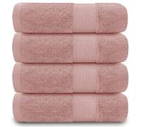 GC GAVENO CAVAILIA Set di 4 asciugamani per bagno da 700 g/m², in cotone egiziano, di qualità alberghiera, lavabili in lavatrice, rosa cipria, 50 x 85 cm