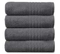 GC GAVENO CAVAILIA Set di 4 teli da bagno extra large, asciugamani in cotone assorbente d'acqua, 450 g/m², ad asciugatura rapida, colore carbone