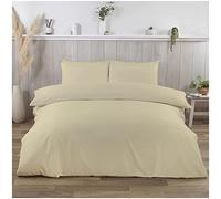 GC GAVENO CAVAILIA Set di Biancheria da Letto in 100% Cotone Spazzolato, in Flanella Tinta Unita, Morbido copriletto, Crema, per Letto King Size
