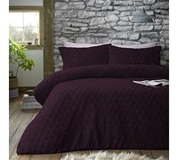 GC GAVENO CAVAILIA Set di biancheria da letto in pile con motivo geometrico, morbido, morbido, caldo, traspirante, per letto king size, viola
