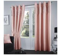 GC GAVENO CAVAILIA Tende per porte a righe lucide per soggiorno, con pannelli superiori per finestre con fermatenda coordinati, 90 x 90, rosa cipria