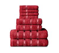 GC GAVENO CAVAILIA Towels Linen Asciugamano, Cotone, Red, 8Pc Bale Set, 8 unità