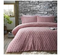 GC GAVENO CAVAILIA Vict-Vend 521013-Vict-Vend - Set di biancheria da letto con federe, motivo geometrico, morbido orsacchiotto con federe, per letto matrimoniale, rosa fard