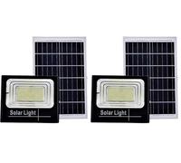 GC GLOBALCOMMERCE Faro led smd 200W watt con indicatore di carica pannello solare telecomando (Confezione da 2)