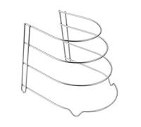 GC GLOBALCOMMERCE Porta Padelle Salvaspazio con 4 Scomparti | Organizer Pentole e Coperchi in Metallo per Cucina