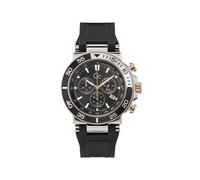 GC One Sport Chrono Z14005G2MF Men’s 44 mm Quartz Chronograph - Rose-Gold/Silver Case, Black Dial & Silicone Flex Strap