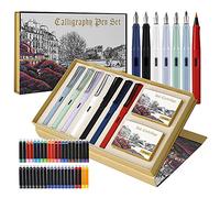 GC QUILL 7 Penne Stilografiche per Calligrafia con Diversi Pennini e 40 Cartucce d'inchiostro, Set per Calligrafia per Principianti - MU-09
