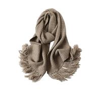 gC7aHx8 Scialli e stole Sciarpa in puro cashmere con nappa marrone scuro, universale, invernale, calda e spessa, lavorata a maglia Caldo