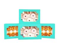 Gcardist Autopop Up Barattolo per biscotti Blu Menta con finestra, 30,48 x 20,32 x 6,35 cm, 6 pezzi, due usi per un secondo, pieghevole, per pasticceria, biscotti, per imballaggio