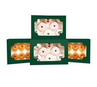 Gcardist Autopop Up - Contenitore per biscotti verde profondo con finestra, 30,48 x 20,32 x 6,35 cm, 6 pezzi, due usi, pieghevole un secondo, per biscotti e biscotti, per imballaggio (12 x 8 x 2,5